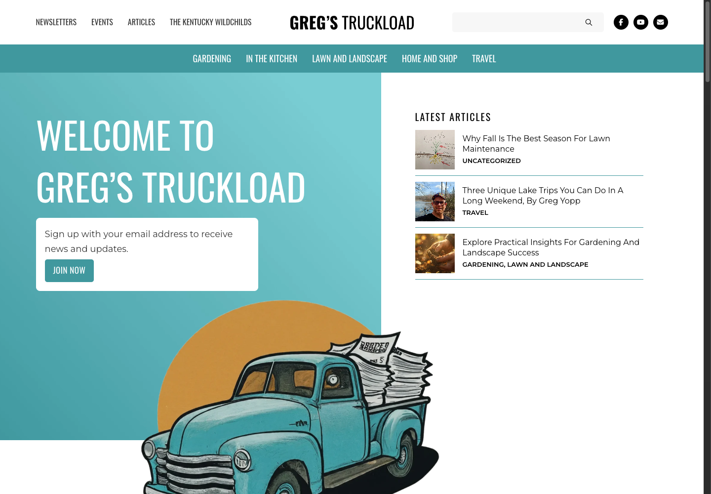 Screenshot of Greg's Truckload