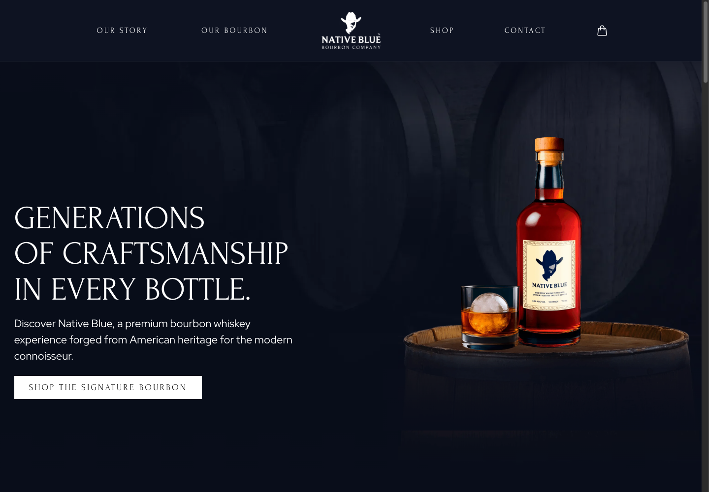 Screenshot of Native Blue Bourbon