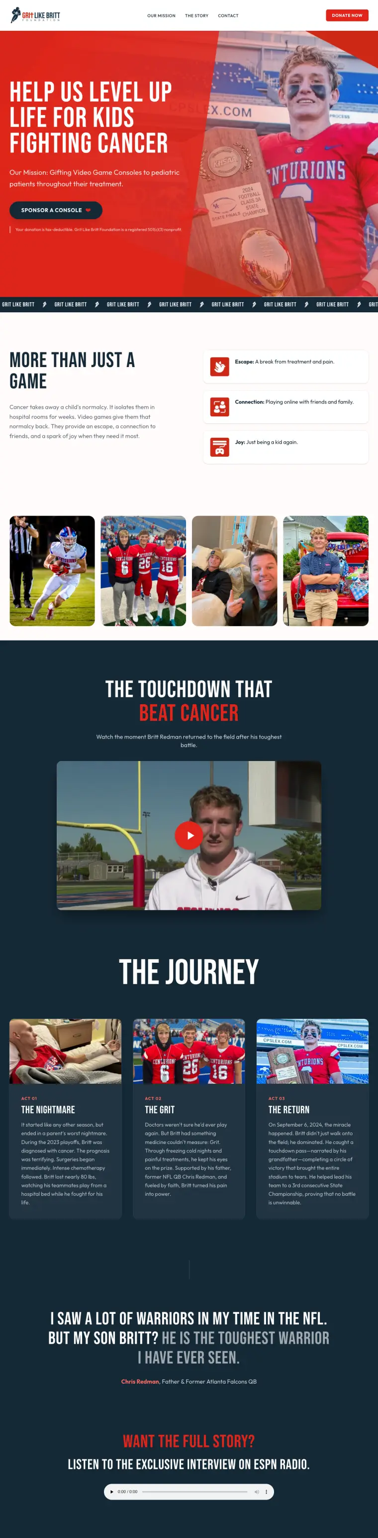 The Grit Like Britt website, full page