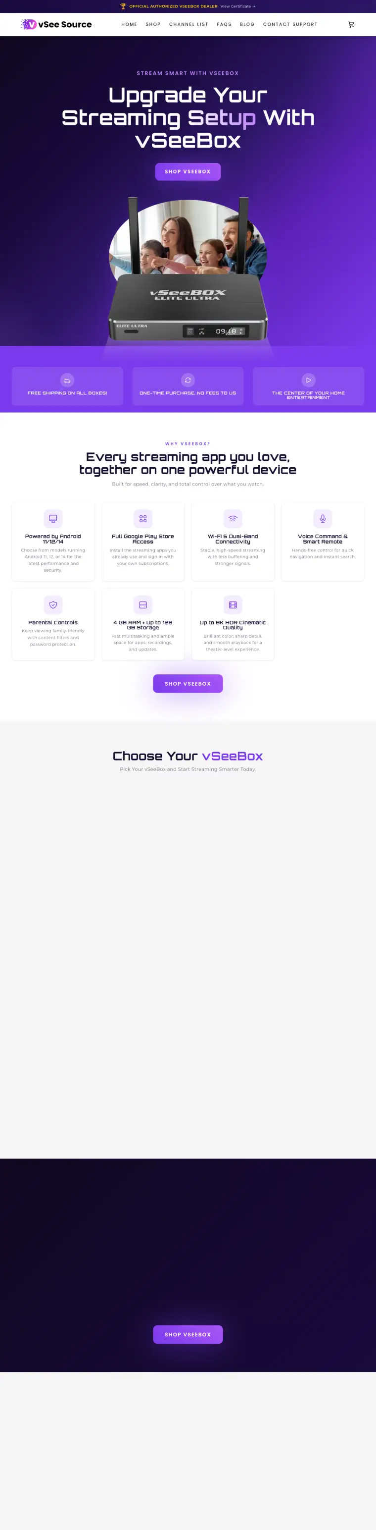 The vSeeSource website, full page