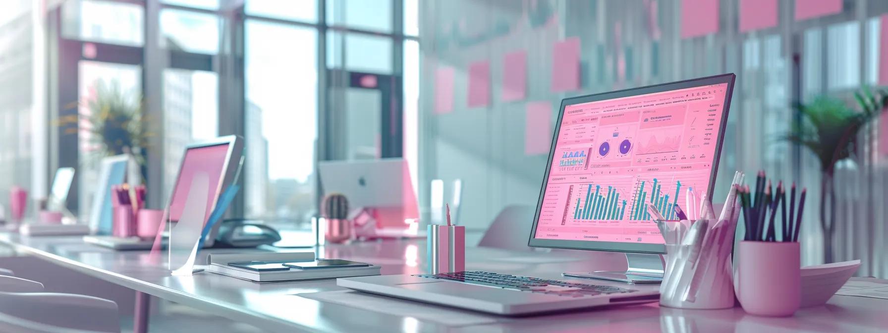 Digital marketing strategies for financial services displayed on a computer screen.