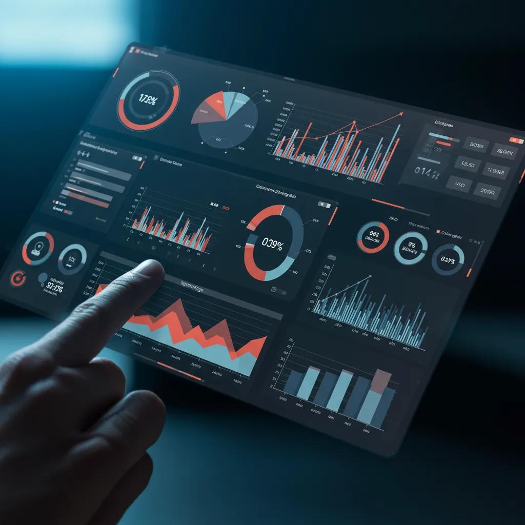 Digital dashboard displaying audience analytics metrics, focusing on demographics and psychographics for social media